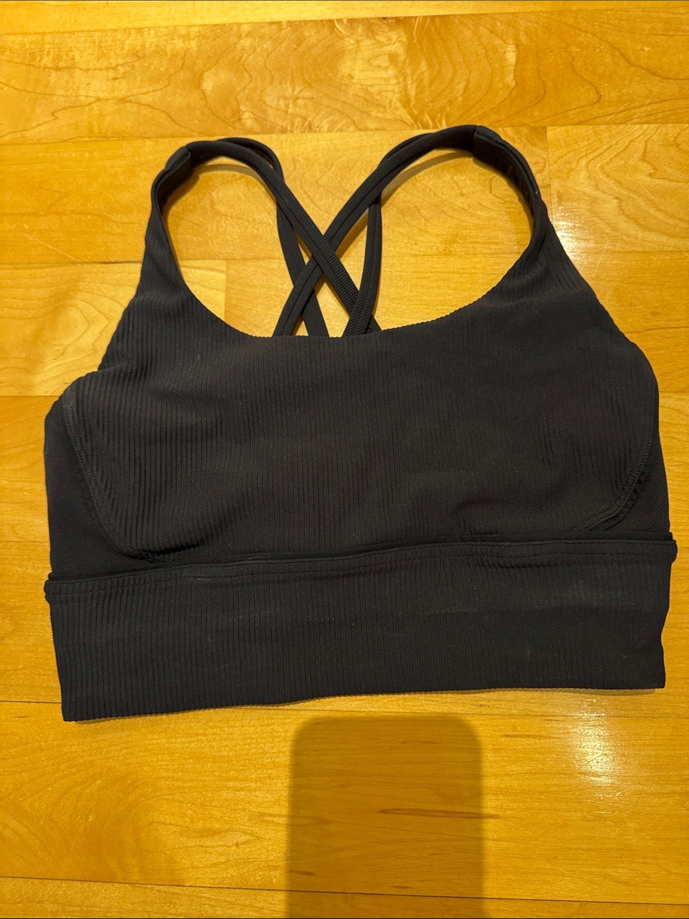 Lululemon Black Ribbed Strappy Sports Bralette